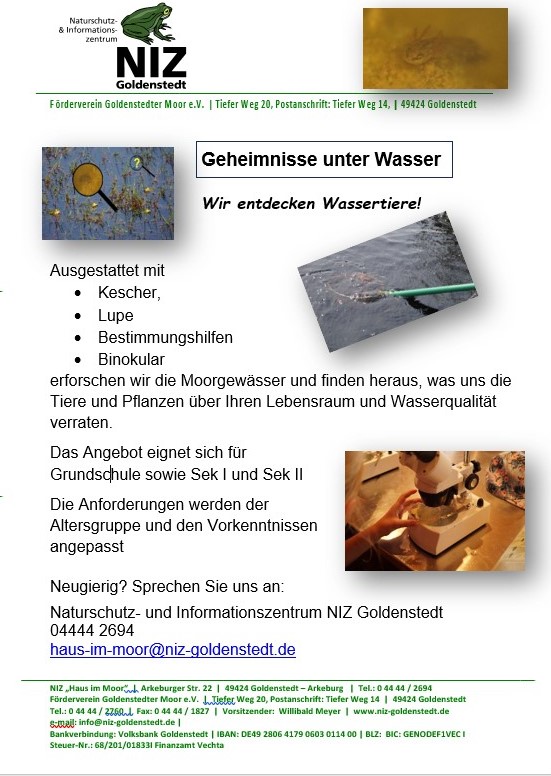 Angebot fr Schulen Geheimnisse unter Wasser neu